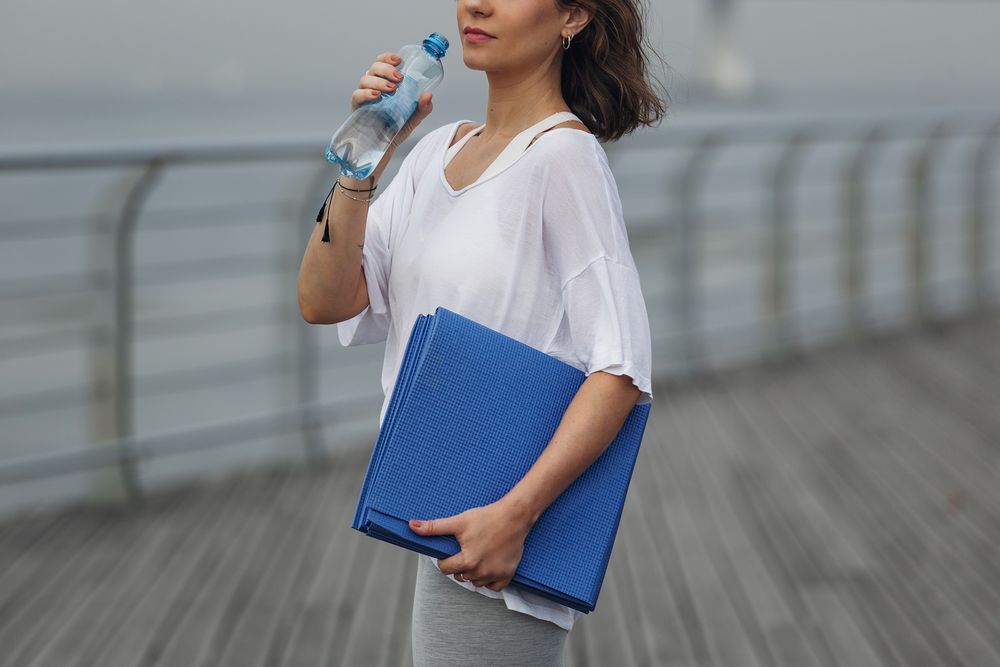 Складной коврик для занятий спортом Flatters, синий арт.17041.40