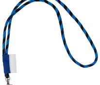 Шнурок для бейджа Tube Long, черный с синим арт.14006.34