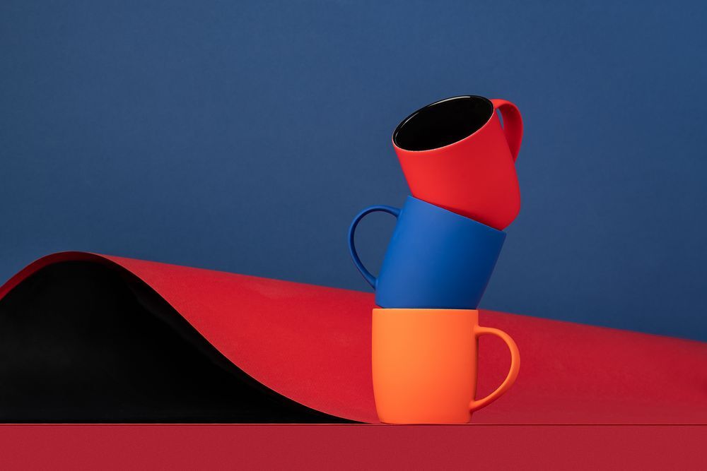 Кружка Surprise Touch Black с покрытием софт-тач, оранжевая арт.13356.20