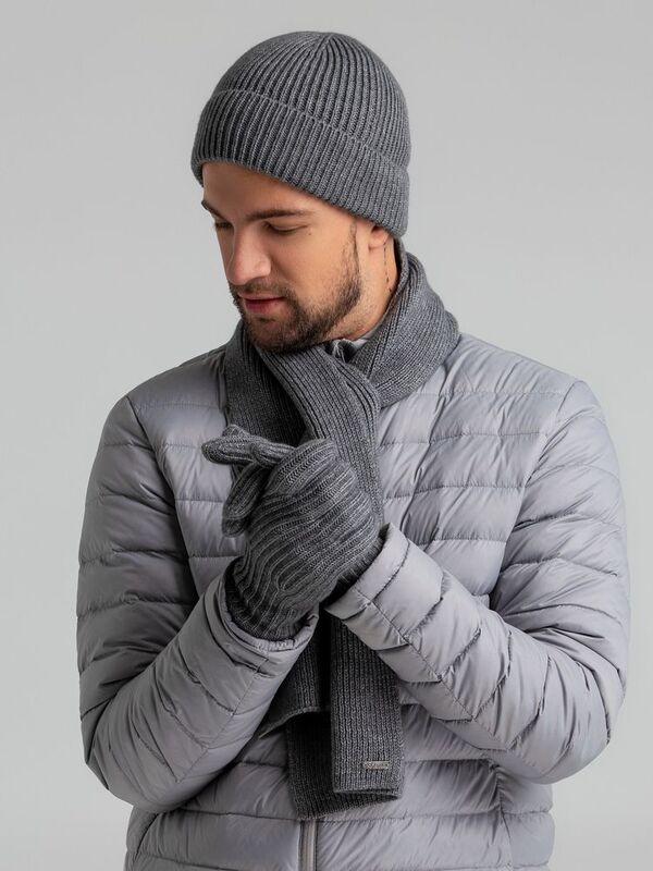 Перчатки Bernard, серый меланж арт.20087.11