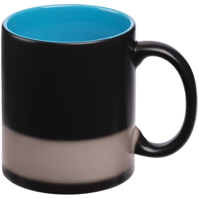 Кружка-хамелеон On Display, матовая, черная с голубым арт.10869.41
