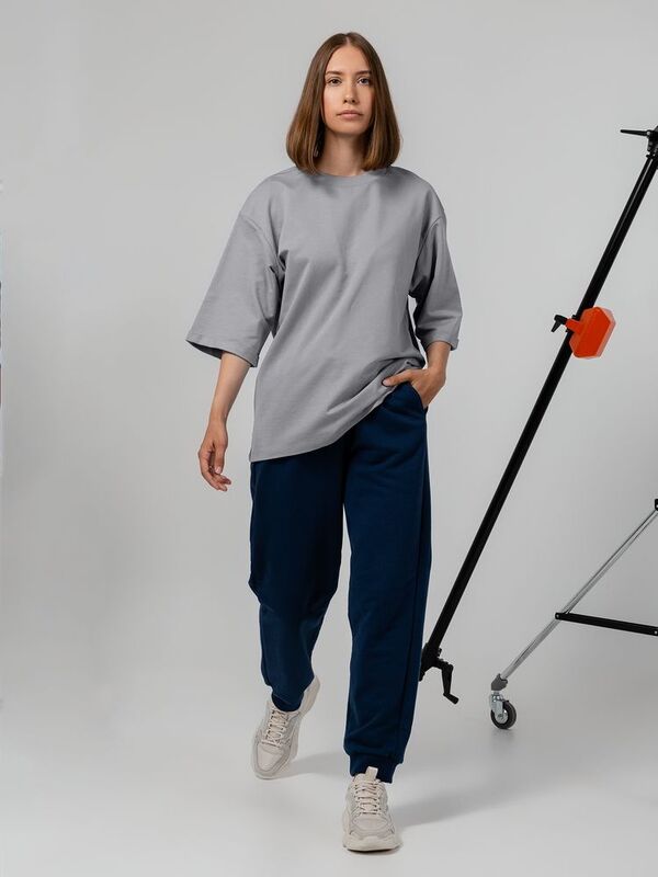 Футболка оверсайз унисекс Kosmos 2.0, светло-серая арт.14610.10