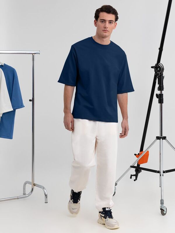 Футболка оверсайз унисекс Kosmos 2.0, темно-синяя арт.14610.40