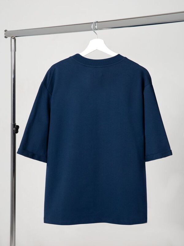 Футболка оверсайз унисекс Kosmos 2.0, темно-синяя арт.14610.40