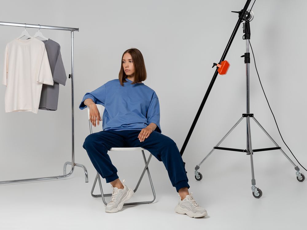 Футболка оверсайз унисекс Kosmos 2.0, синяя арт.14610.44