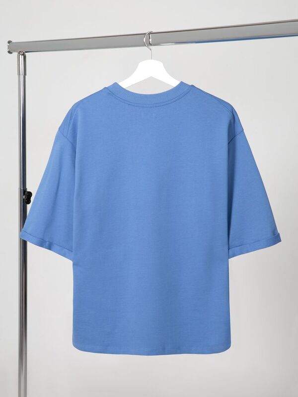 Футболка оверсайз унисекс Kosmos 2.0, синяя арт.14610.44