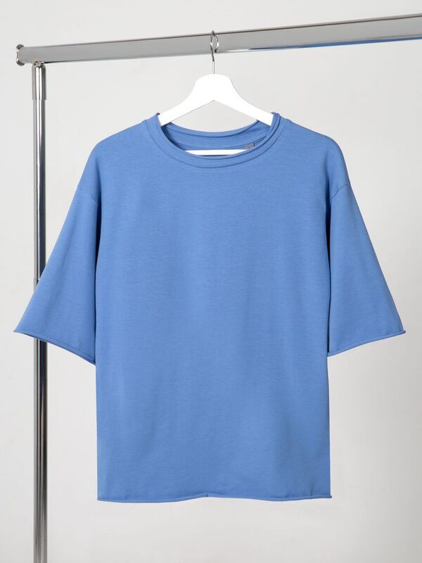 Футболка оверсайз Vozduh 2.0, синяя арт.14611.44