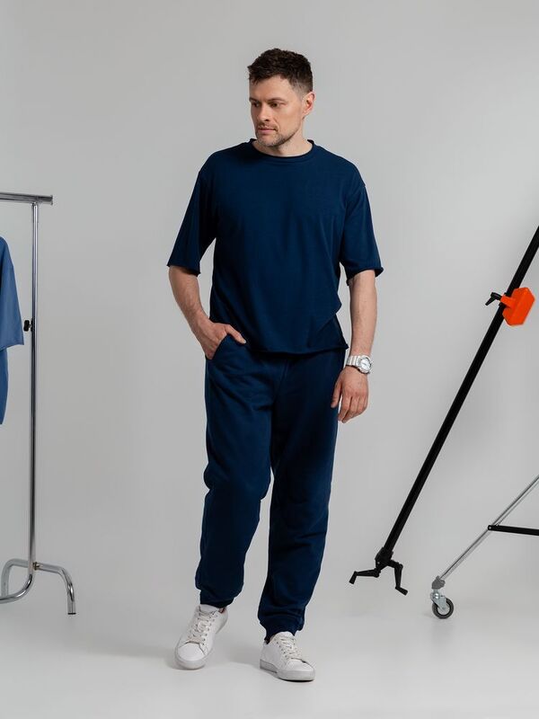 Футболка оверсайз Vozduh 2.0, темно-синяя арт.14611.40