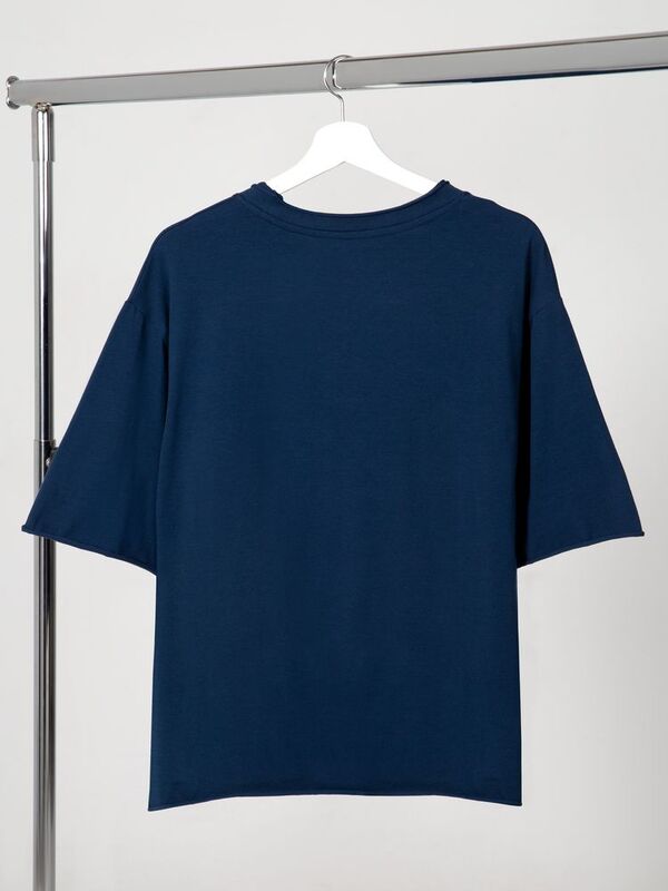 Футболка оверсайз Vozduh 2.0, темно-синяя арт.14611.40