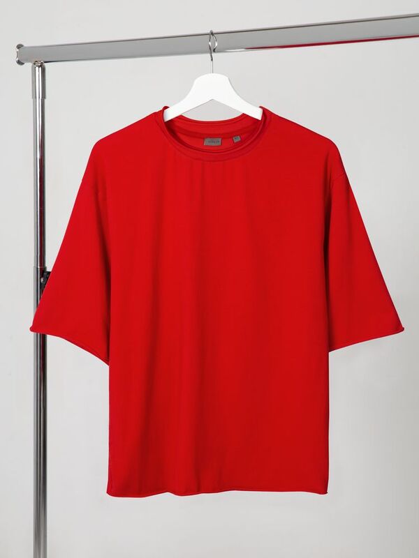 Футболка оверсайз Vozduh 2.0, красная арт.14611.55