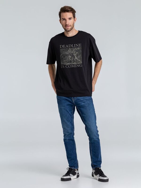 Футболка оверсайз Deadline, черная арт.71450.30
