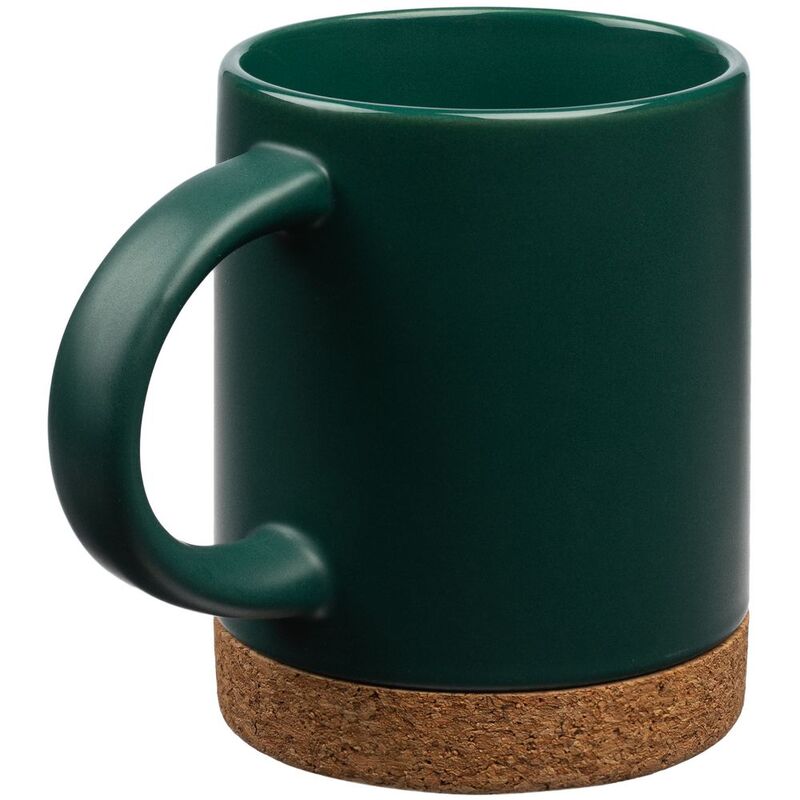 Кружка с пробковой подставкой Corky, зеленая арт.12894.90