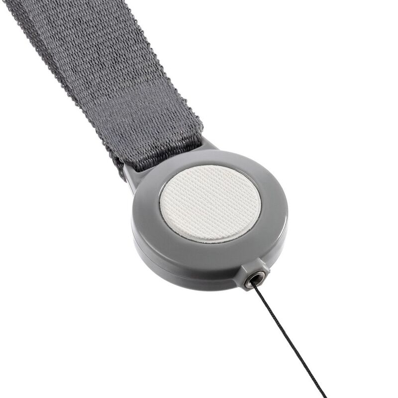 Лента для бейджа с ретрактором Devon, серая с белым арт.13761.16