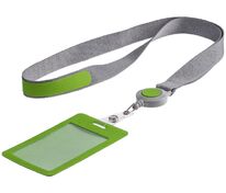 Чехол для пропуска с лентой и ретрактором Devon, зеленый арт.13773.90