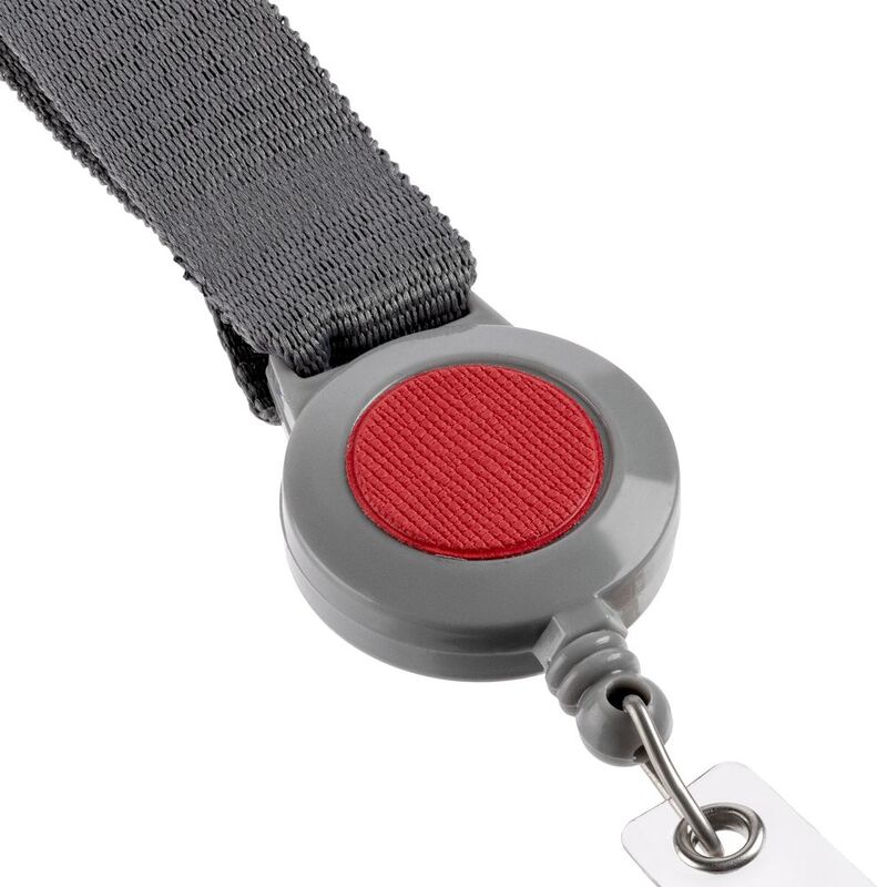 Чехол для карточки с лентой и ретрактором Devon, красный арт.13772.50