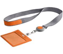 Чехол для карточки с лентой и ретрактором Devon, оранжевый арт.13772.20