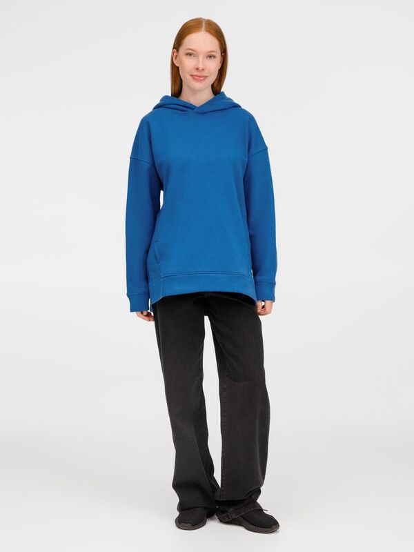 Худи оверсайз унисекс Tolla, синее (джинс) арт.21118.48