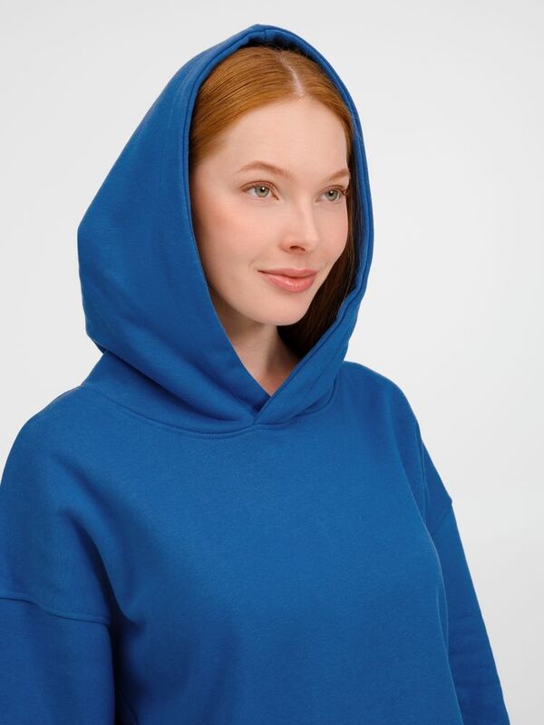 Худи оверсайз унисекс Tolla, синее (джинс) арт.21118.48