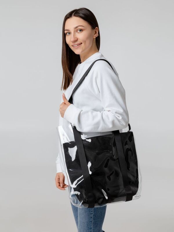 Шопер Clarity с черным органайзером, прозрачный арт.14023.30
