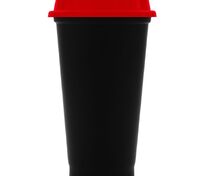 Стакан с крышкой Color Cap Black, черный с красным арт.20996.50