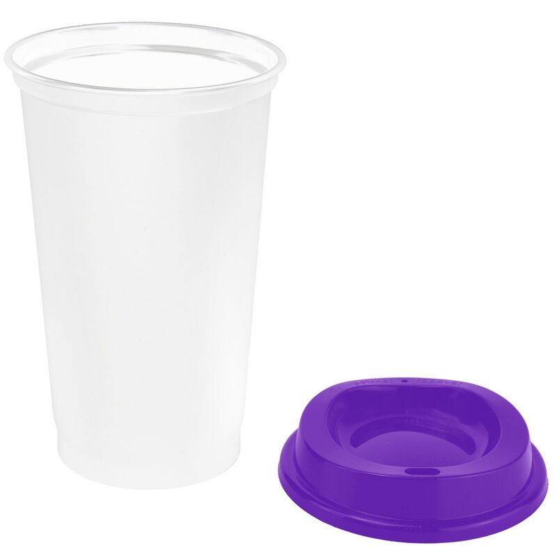Стакан с крышкой Color Cap White, белый с фиолетовым арт.20997.70