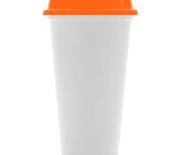 Стакан с крышкой Color Cap White, белый с оранжевым арт.20997.20