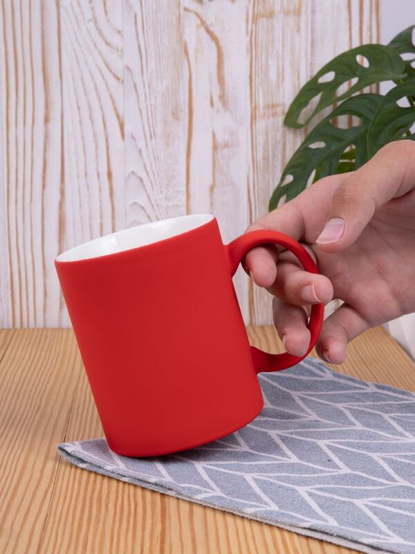 Кружка Promo Soft с покрытием софт-тач, ярко-красная арт.14654.50