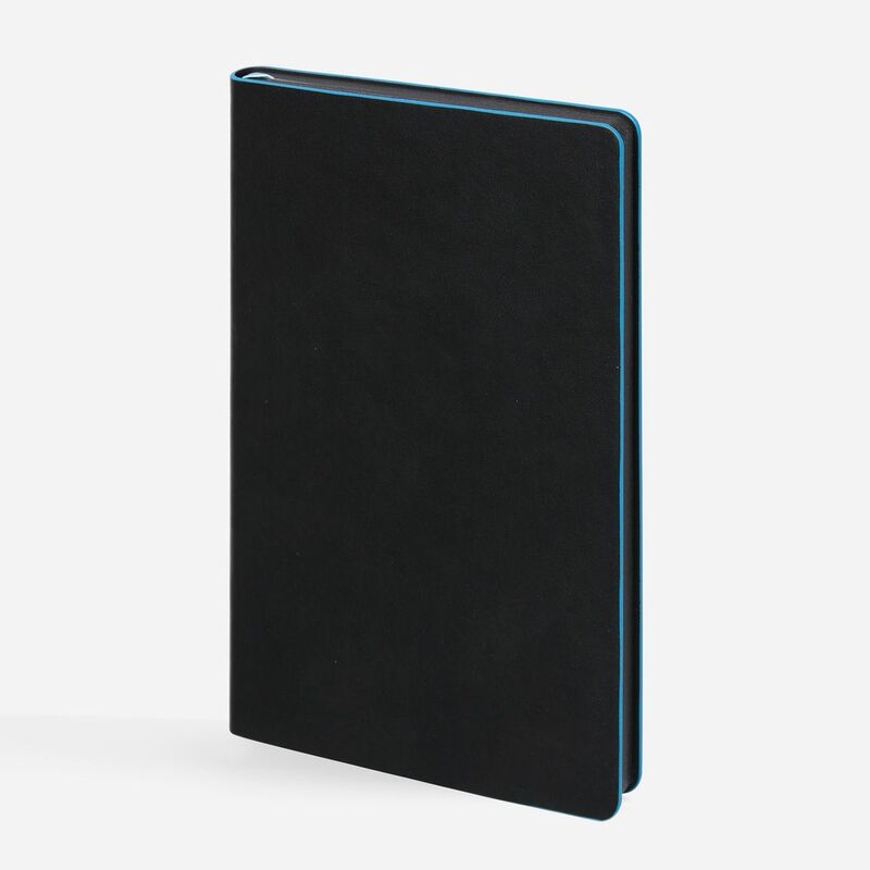 Ежедневник Trait, недатированный, черный с голубым арт.14097.34