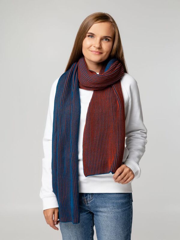 Шарф Nobilis, бирюзовый с терракотовым арт.19091.98