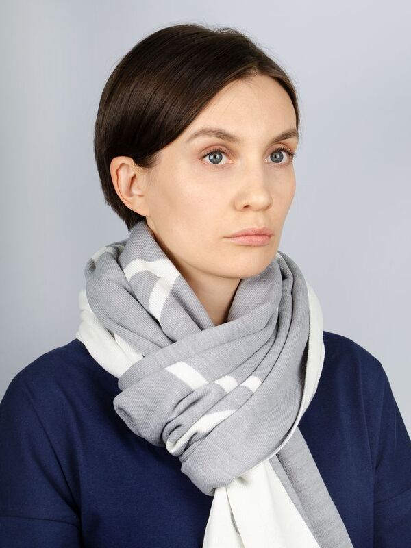 Шарф Bereg, молочный с серым арт.17176.61