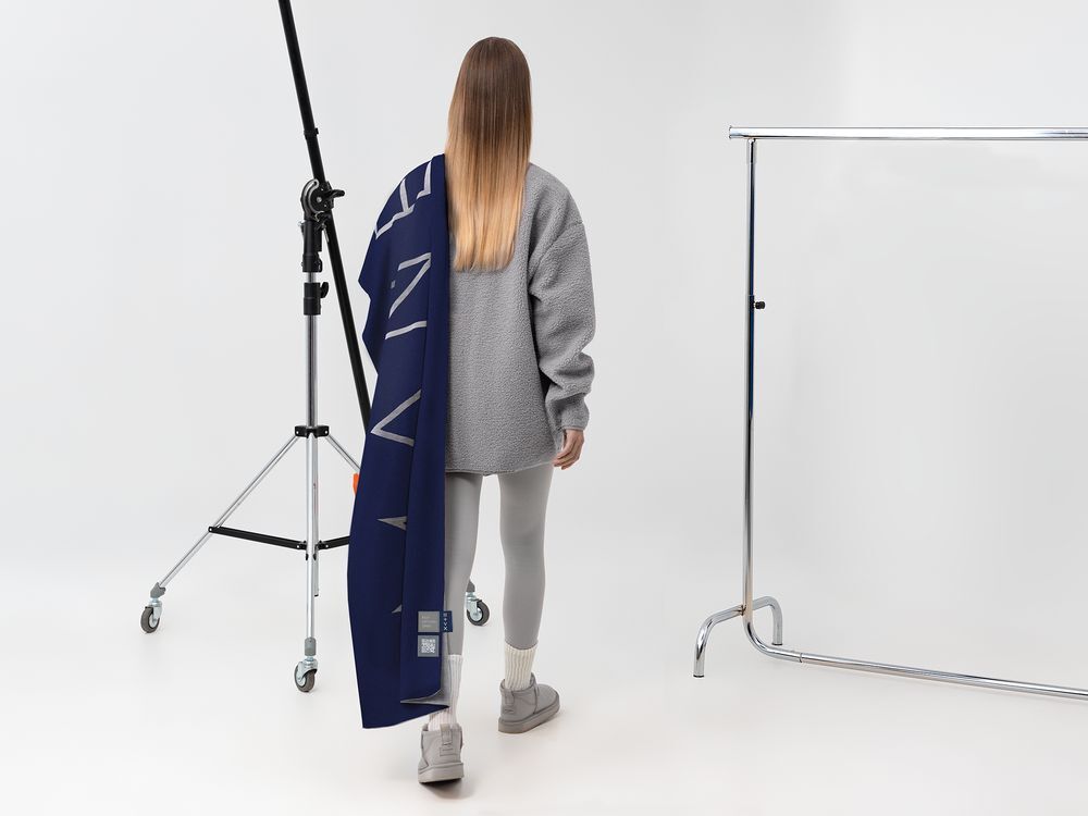 Шарф Bereg, серый с синим арт.17176.41