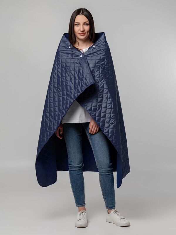 Плед-пончо для пикника SnapCoat, синий арт.14251.40