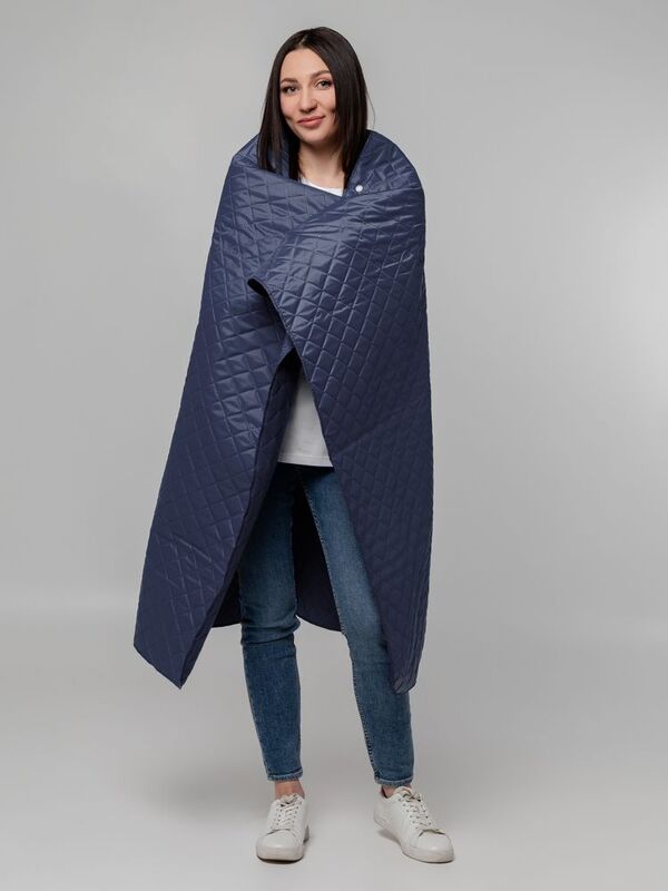 Плед-пончо для пикника SnapCoat, синий арт.14251.40