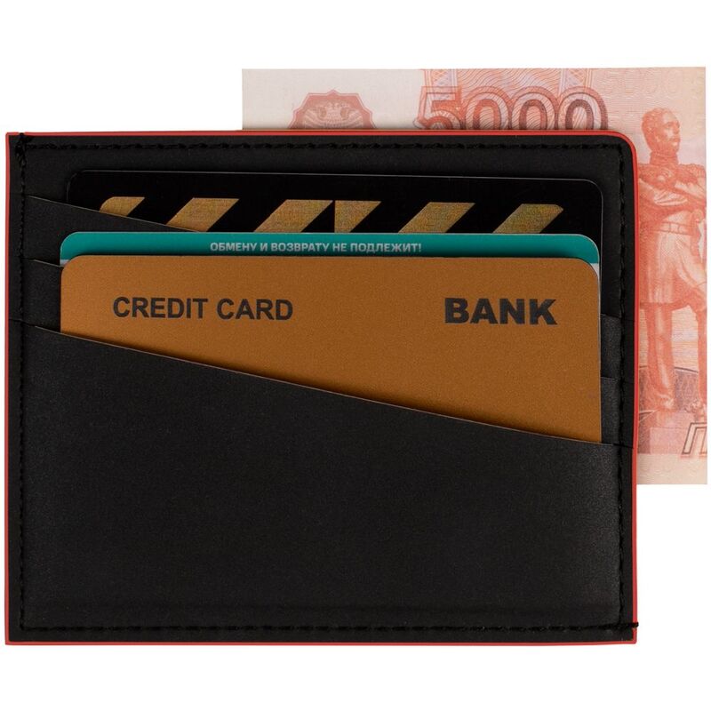 Картхолдер Multimo, черный с красным арт.17523.35