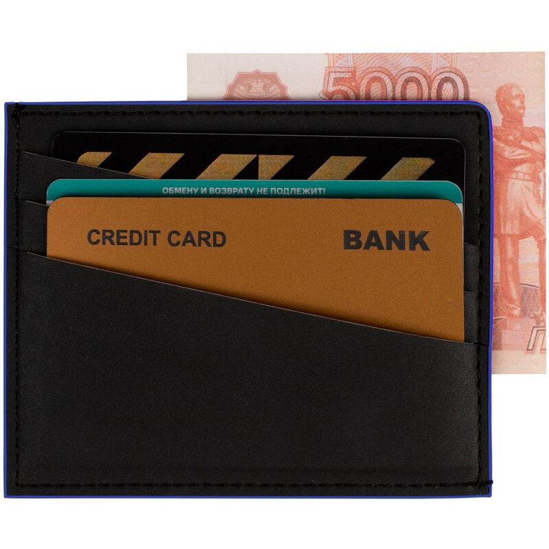 Картхолдер Multimo, черный с синим арт.17523.34