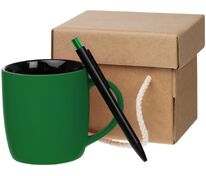Набор Color Block: кружка и ручка, зеленый с черным арт.14345.93