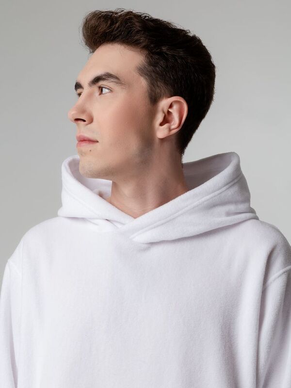 Худи флисовое унисекс Manakin, белое арт.14366.60