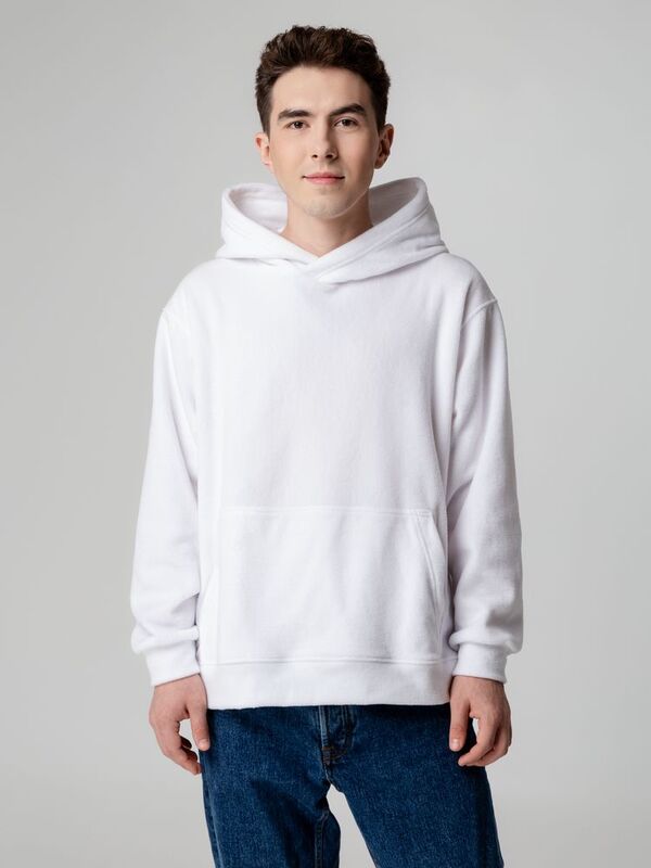 Худи флисовое унисекс Manakin, белое арт.14366.60