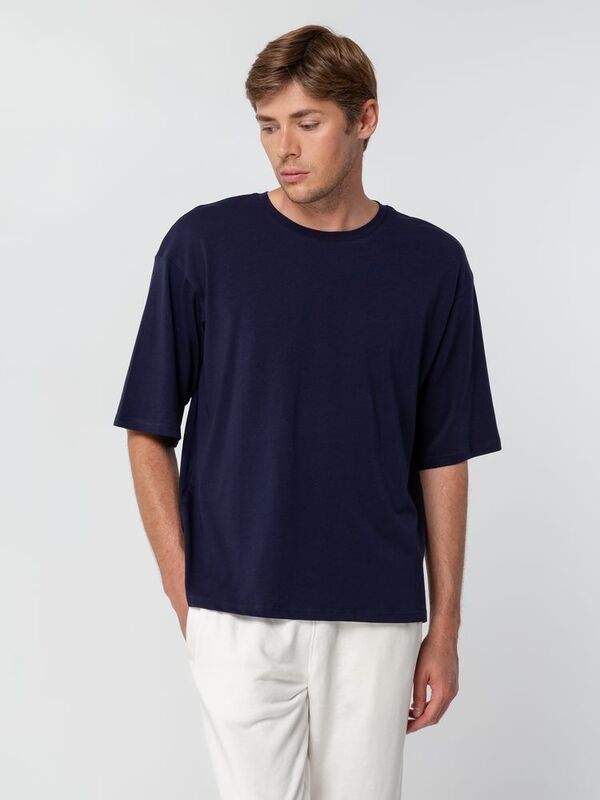 Футболка унисекс оверсайз Street Vibes, темно-синяя арт.16900.40