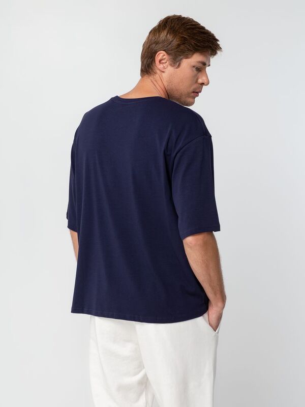 Футболка унисекс оверсайз Street Vibes, темно-синяя арт.16900.40