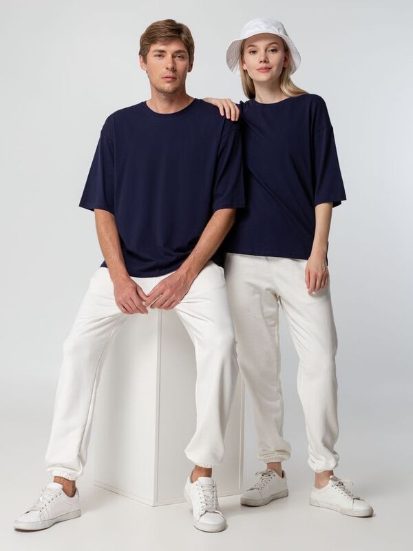 Футболка унисекс оверсайз Street Vibes, темно-синяя арт.16900.40