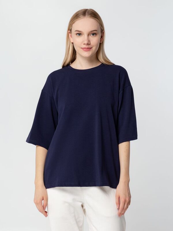 Футболка унисекс оверсайз Street Vibes, темно-синяя арт.16900.40