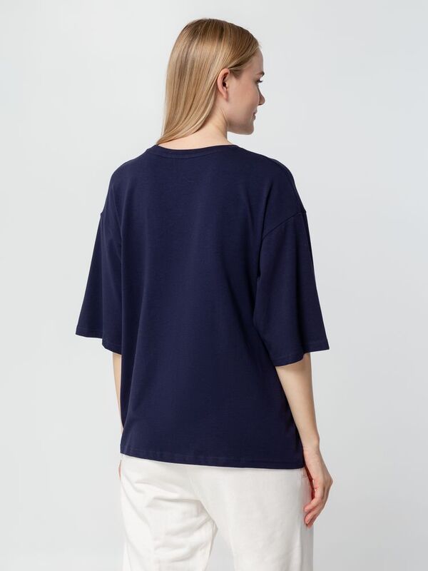 Футболка унисекс оверсайз Street Vibes, темно-синяя арт.16900.40