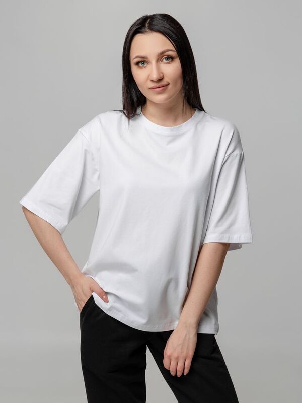 Футболка унисекс оверсайз Street Vibes, молочно-белая арт.16900.60