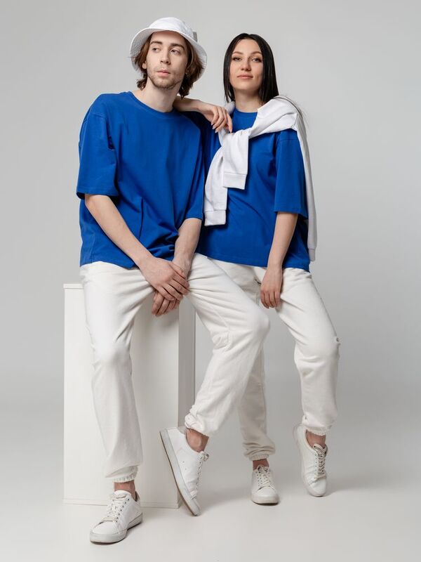 Футболка унисекс оверсайз Street Vibes, ярко-синяя арт.16900.44