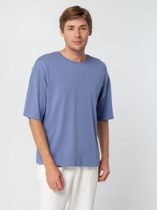 Футболка унисекс оверсайз Street Vibes, синяя (лавандовая) арт.16900.14