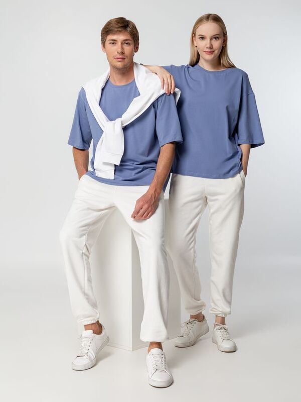 Футболка унисекс оверсайз Street Vibes, синяя (лавандовая) арт.16900.14