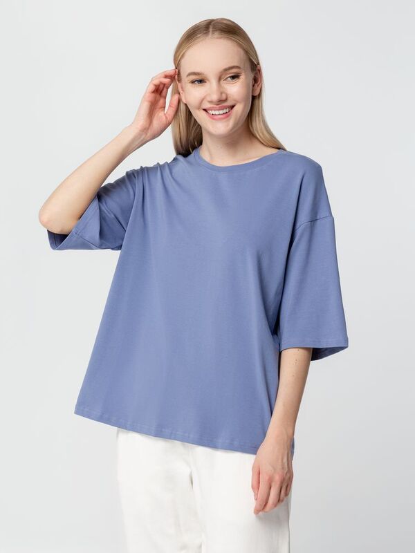 Футболка унисекс оверсайз Street Vibes, синяя (лавандовая) арт.16900.14