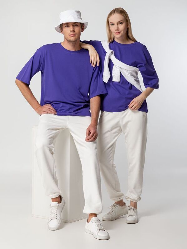 Футболка унисекс оверсайз Street Vibes, фиолетовая арт.16900.77