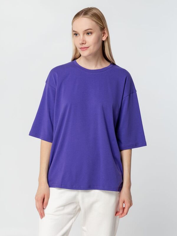 Футболка унисекс оверсайз Street Vibes, фиолетовая арт.16900.77